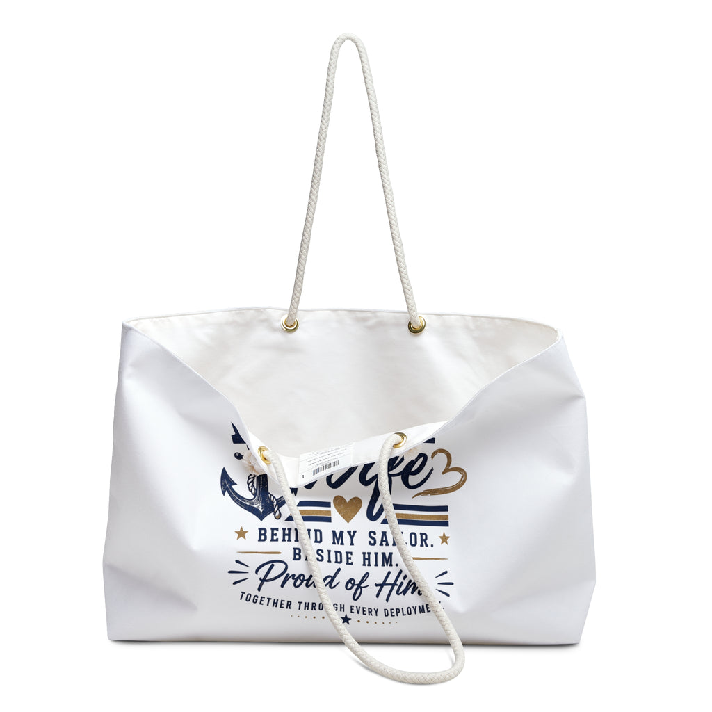 Proud Navy Wife Weekender Tote
