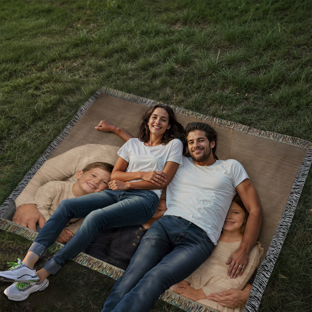 Personalized military woven blanket created from your uploaded photo to celebrate service and milestones.