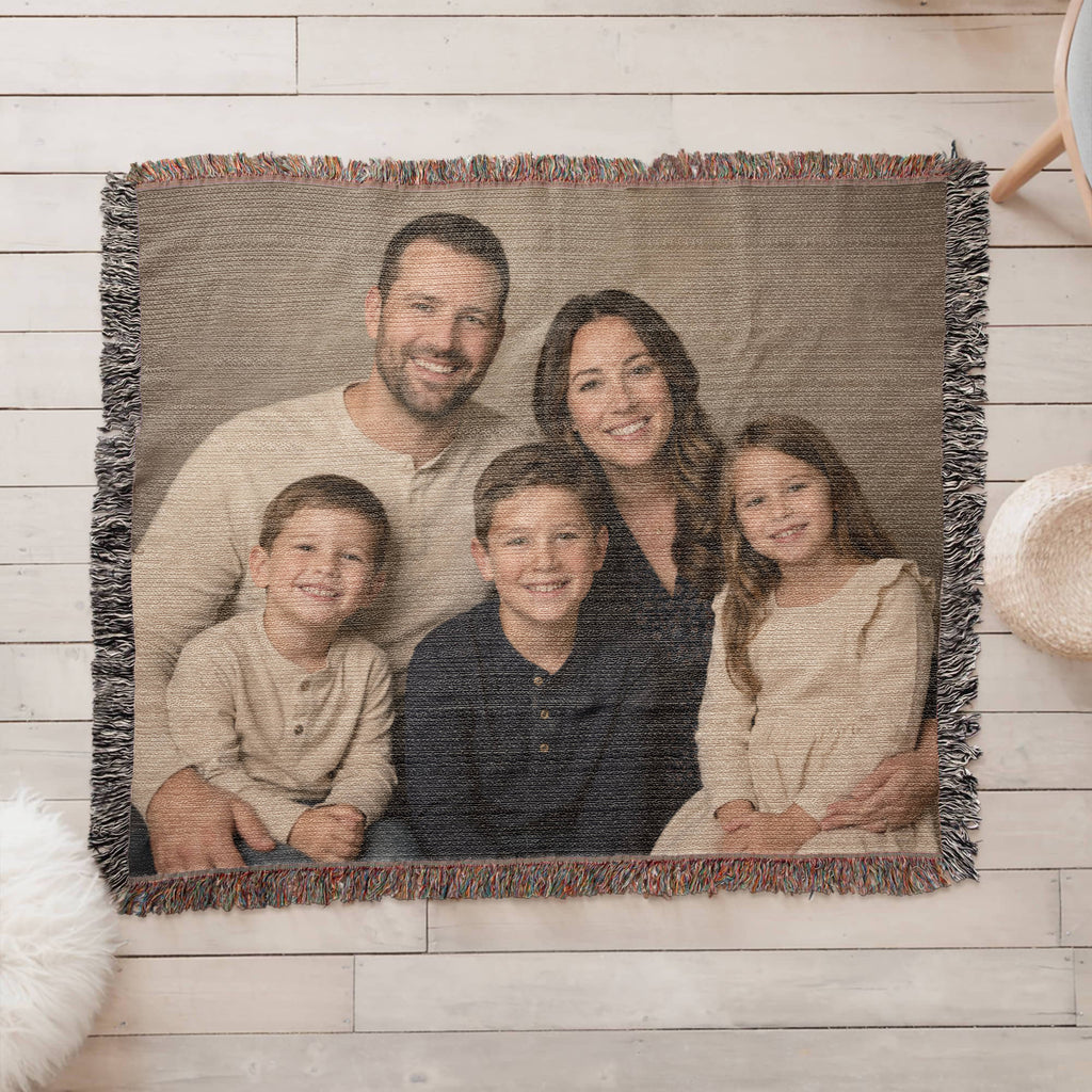 Personalized military woven blanket created from your uploaded photo to celebrate service and milestones.