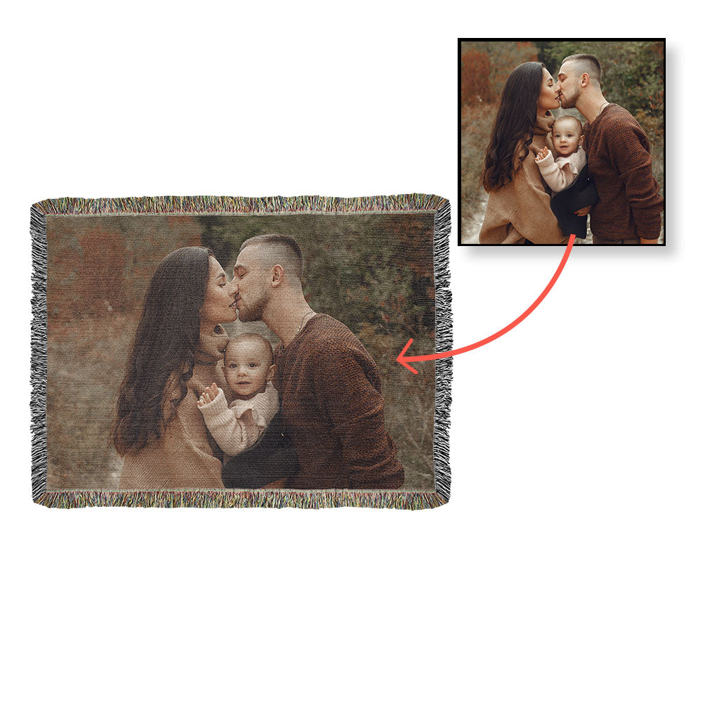 Personalized military woven blanket created from your uploaded photo to celebrate service and milestones.