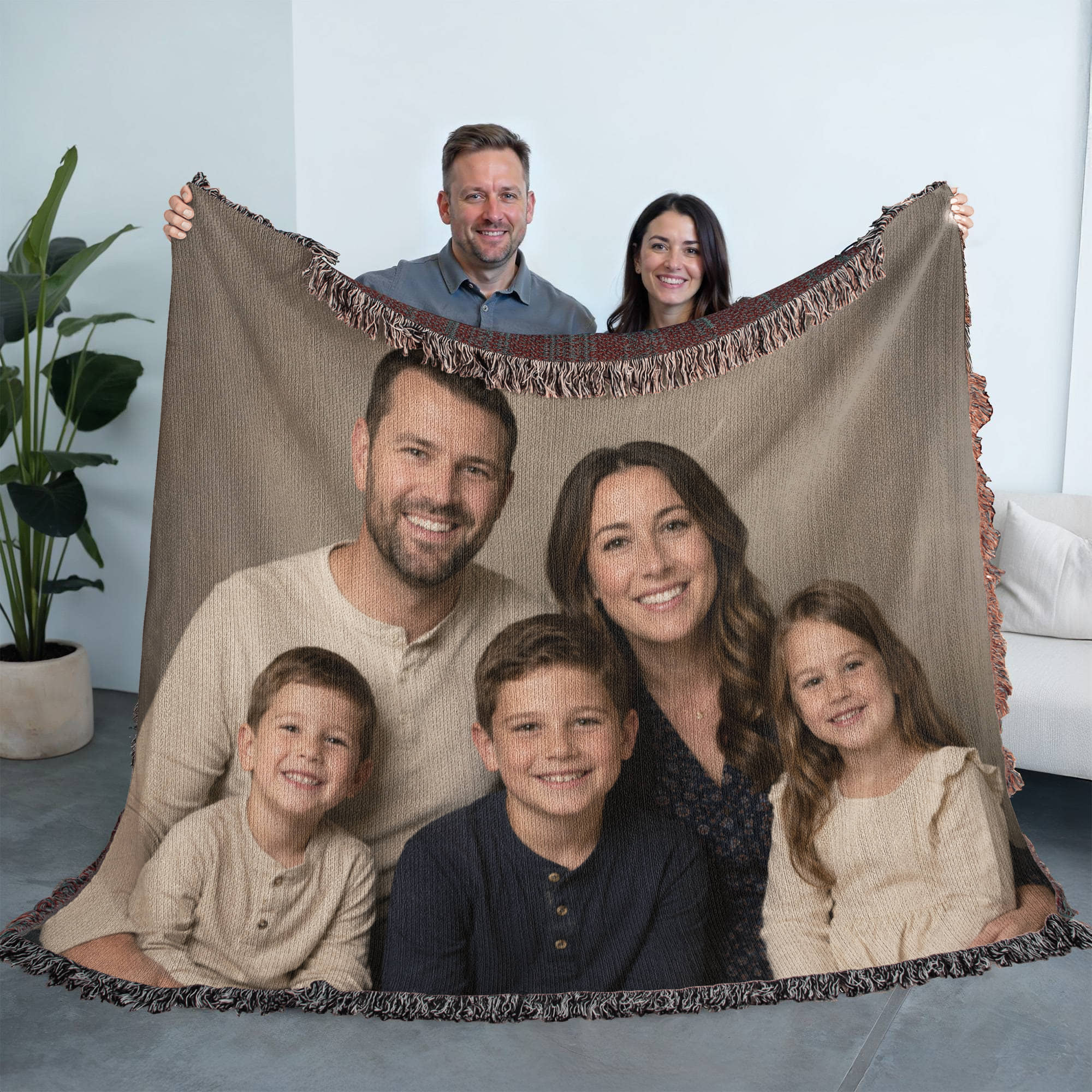 Personalized military woven blanket created from your uploaded photo to celebrate service and milestones.