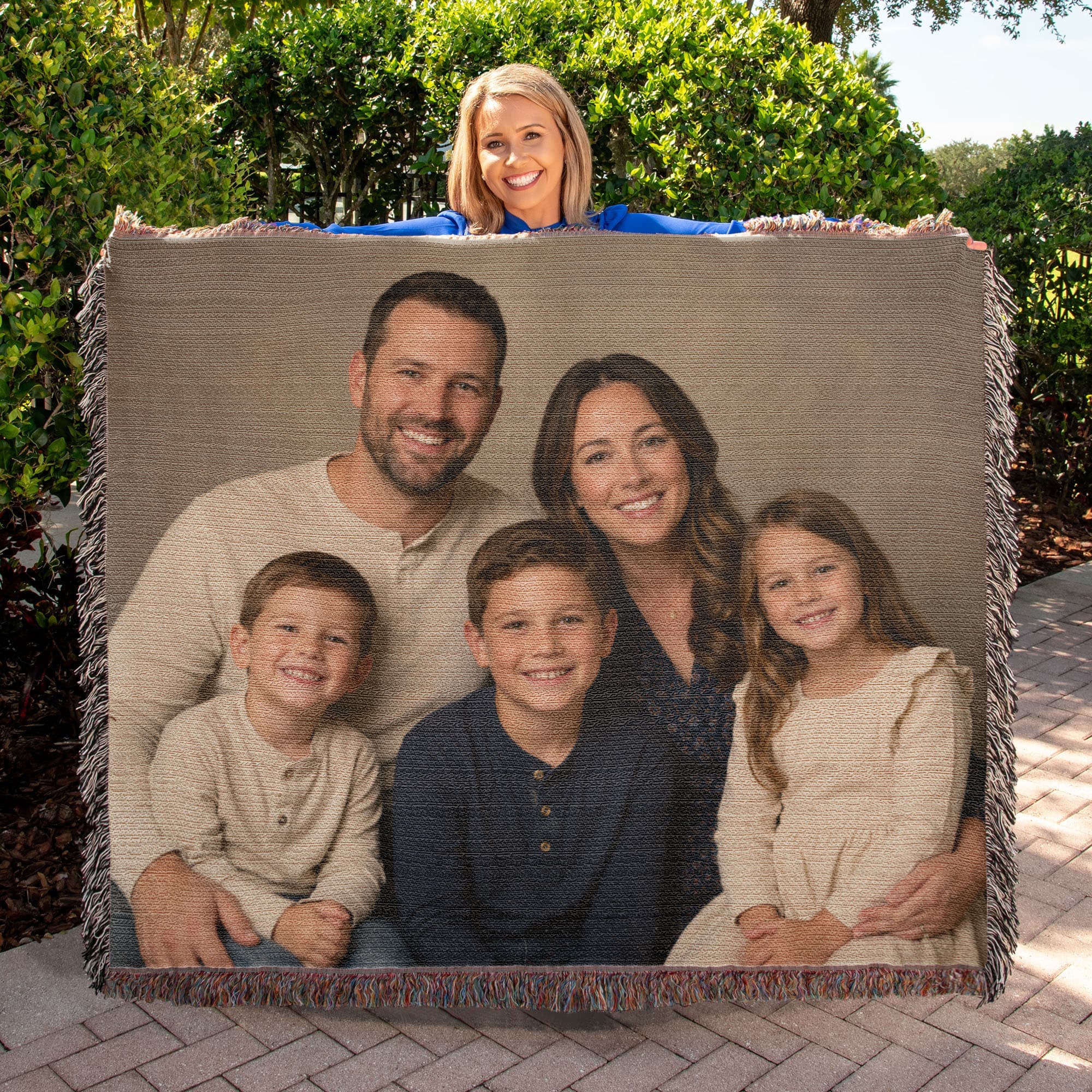 Personalized military woven blanket created from your uploaded photo to celebrate service and milestones.