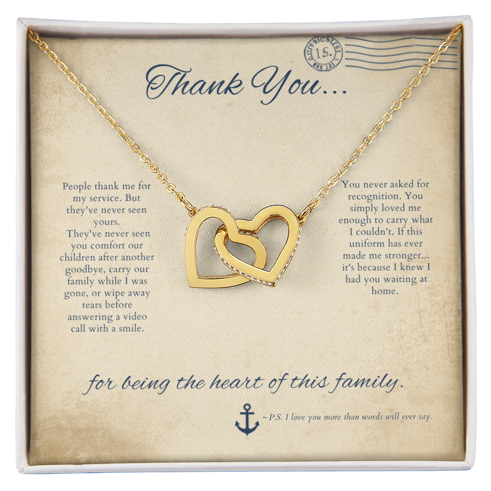 Interlocking Hearts Necklace by Deckplate Legacy