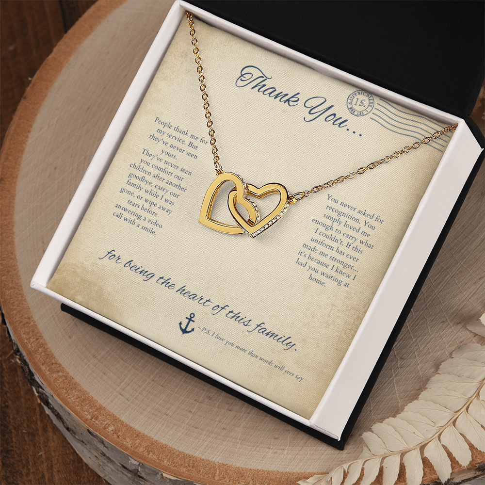 Interlocking Hearts Necklace by Deckplate Legacy