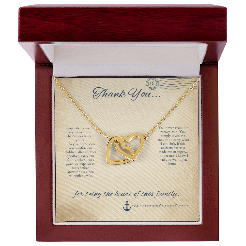 Interlocking Hearts Necklace by Deckplate Legacy
