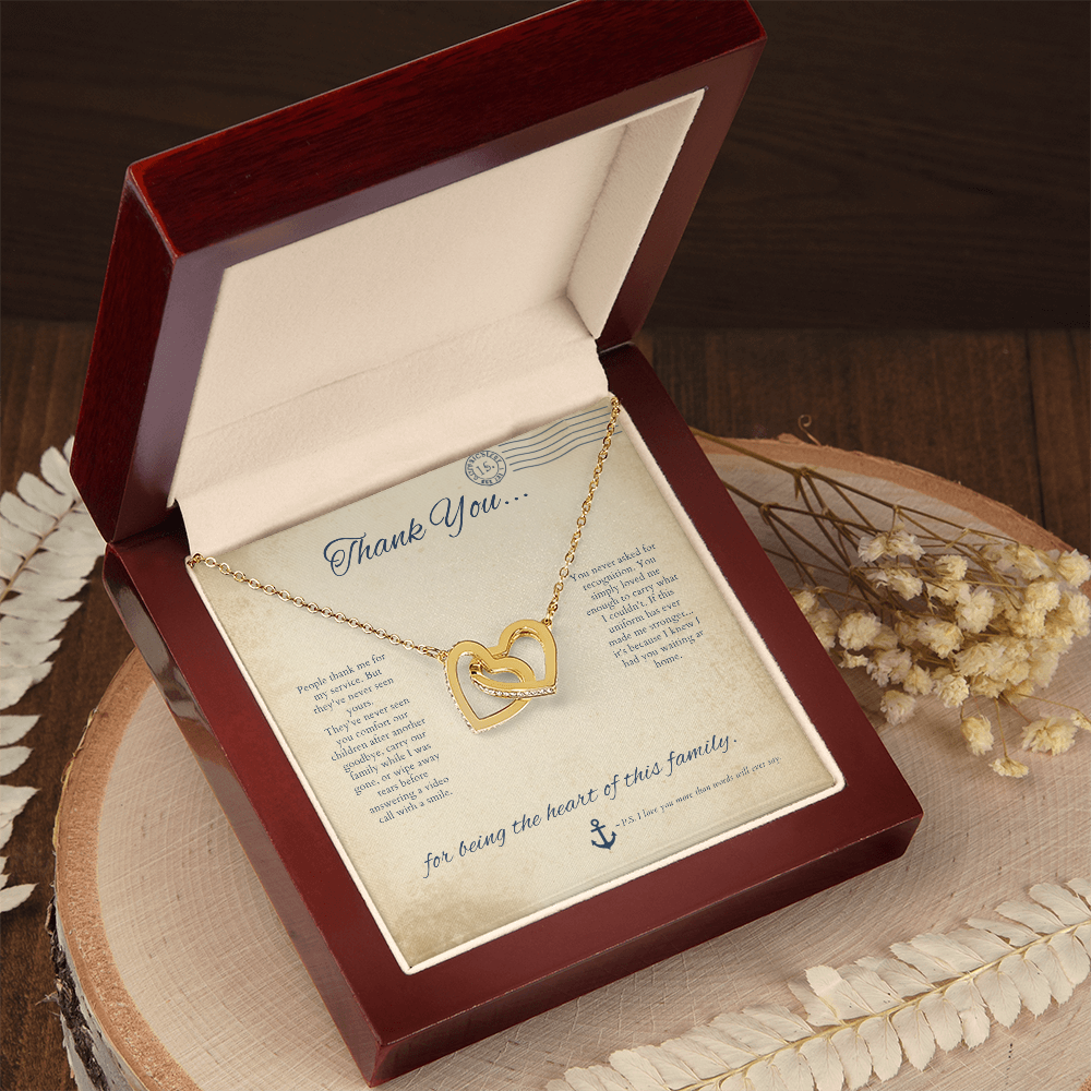Interlocking Hearts Necklace by Deckplate Legacy