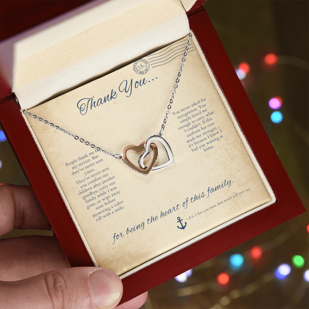 Interlocking Hearts Necklace by Deckplate Legacy