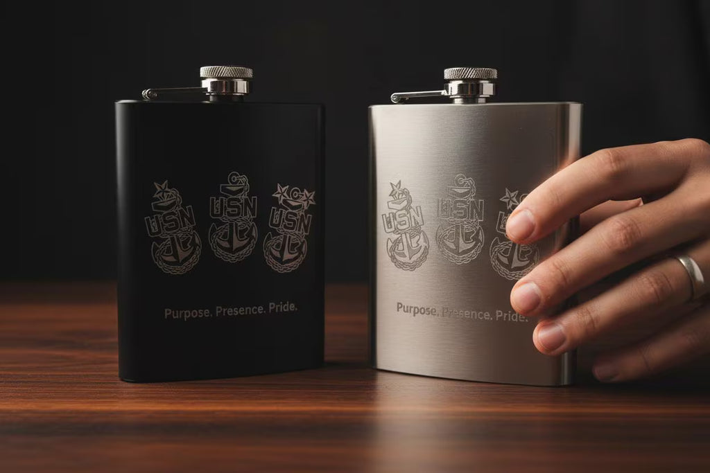 The Chief's Toast Engraved Flask