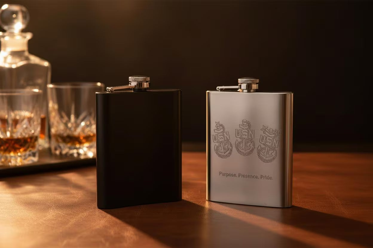 The Chief's Toast Engraved Flask