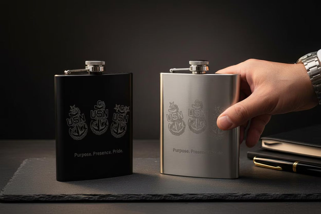 The Chief's Toast Engraved Flask