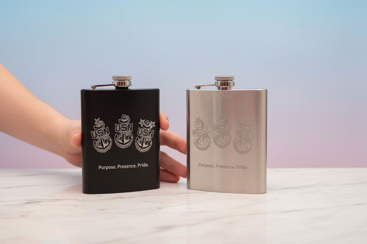 The Chief's Toast Engraved Flask