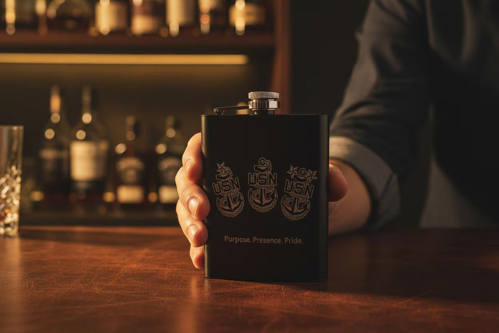 The Chief's Toast Engraved Flask