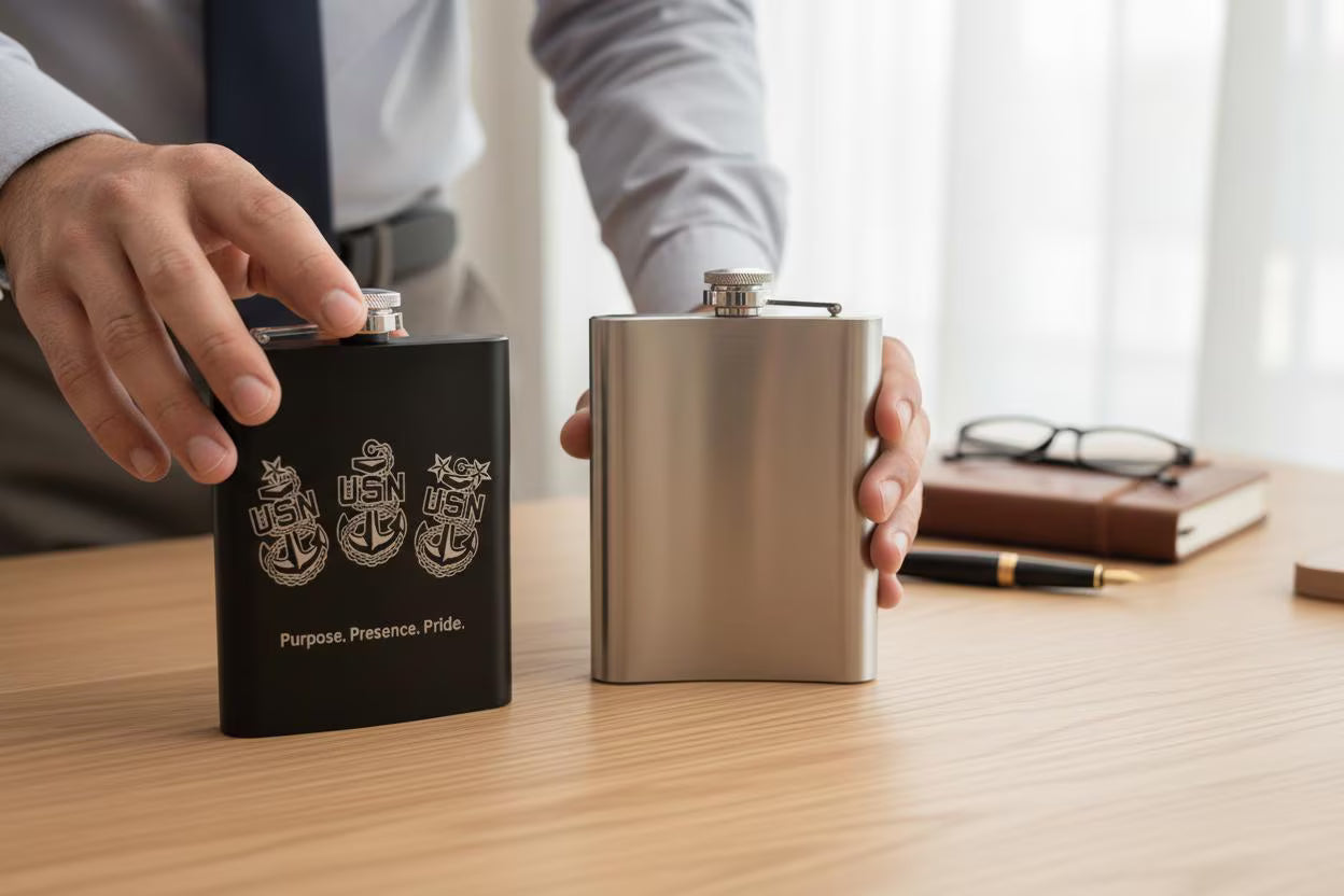 The Chief's Toast Engraved Flask