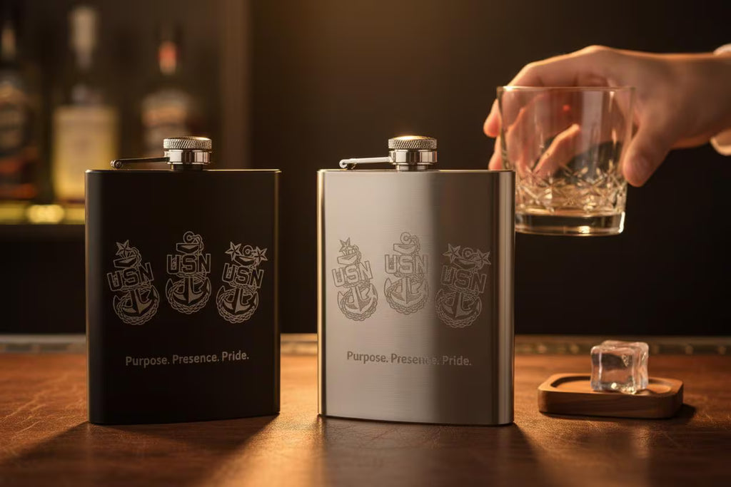 The Chief's Toast Engraved Flask